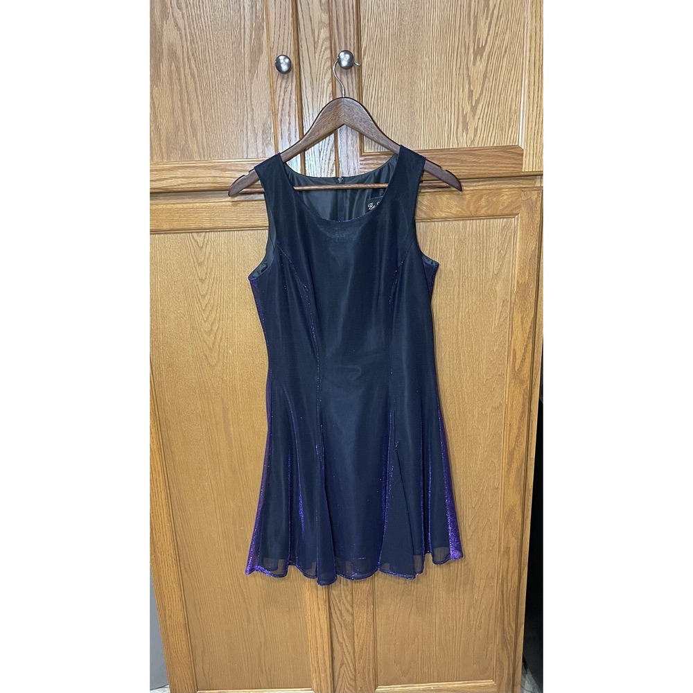 VTG 90s Be Smart Midi Shinny Dress USA Made Purple  Prom Formal Dance Y2K 9/10